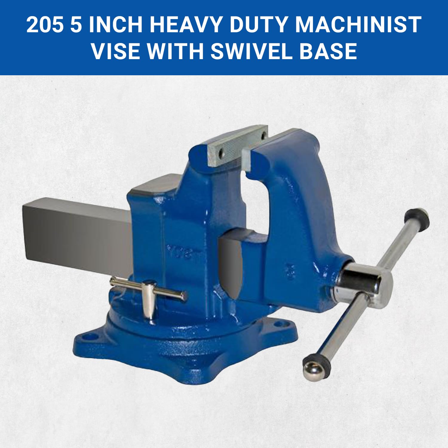 Yost Vises 205 5' Machinist Vise with 360-Degree Swivel Base, Blue