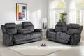Power Reclining Sofa Set with Zero Gravity, Adjustable Headrest, Electric Reclining Sofa and Loveseat with USB/Type-C Ports, Reclining Living Room Set for Home Theater (Grey, Loveseat+Sofa)
