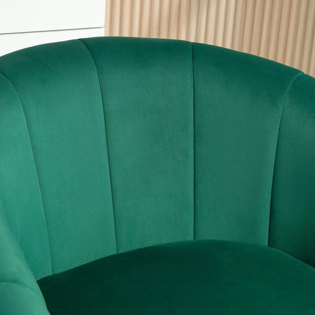 Container Furniture Direct Velvet Modern Accent Armchair - Luxury Gold Frame | Versatile Seating for Living Room, Bedroom, Office, Green