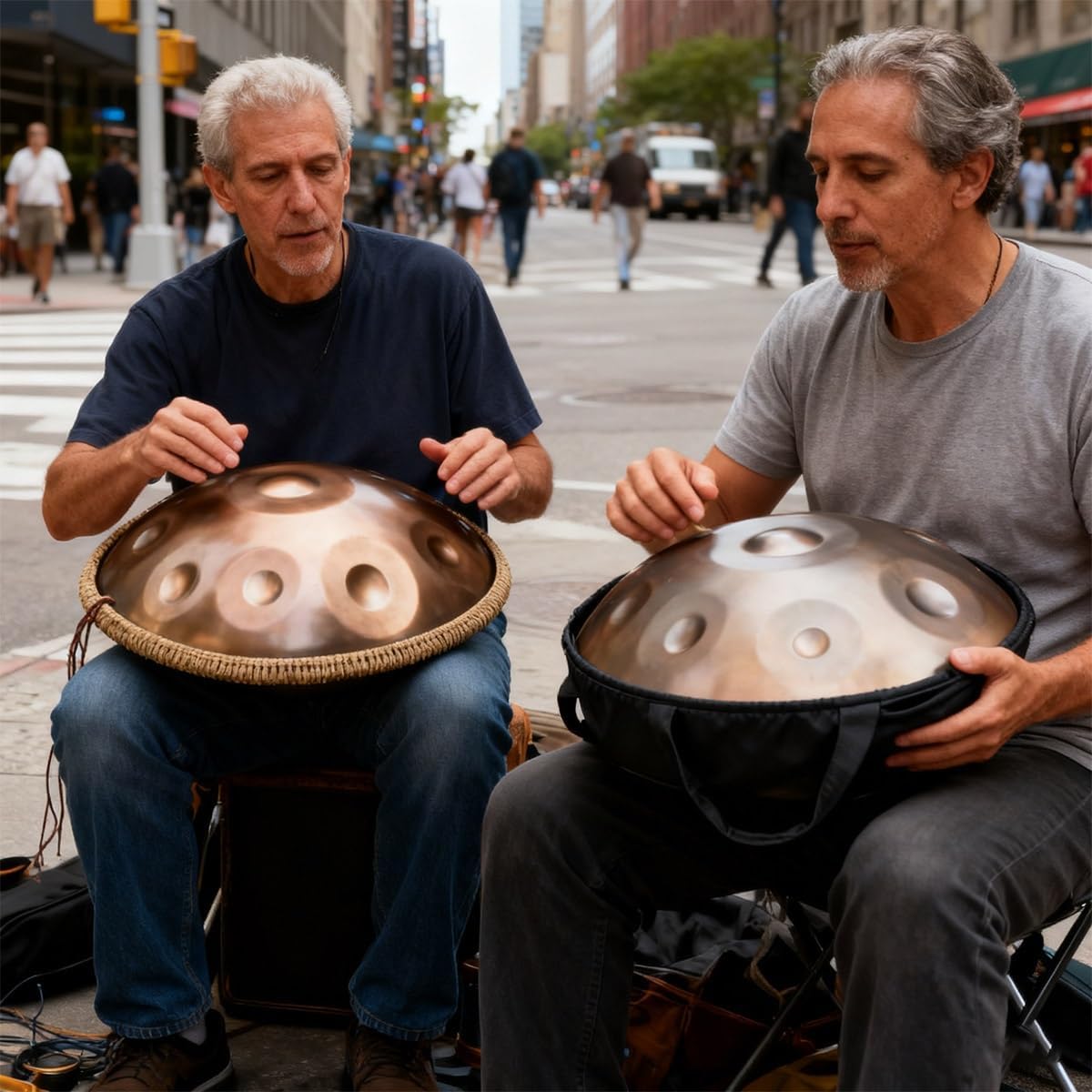 Hand Pan Drum 440hz/432hz Adults Handpan Drum Instrument in D Minor 9/10/12 Notes Steel Handpan with Soft Hand Pan Bag Mallets Bracket 22 Inches(Deep purple,432HZ/12Note)