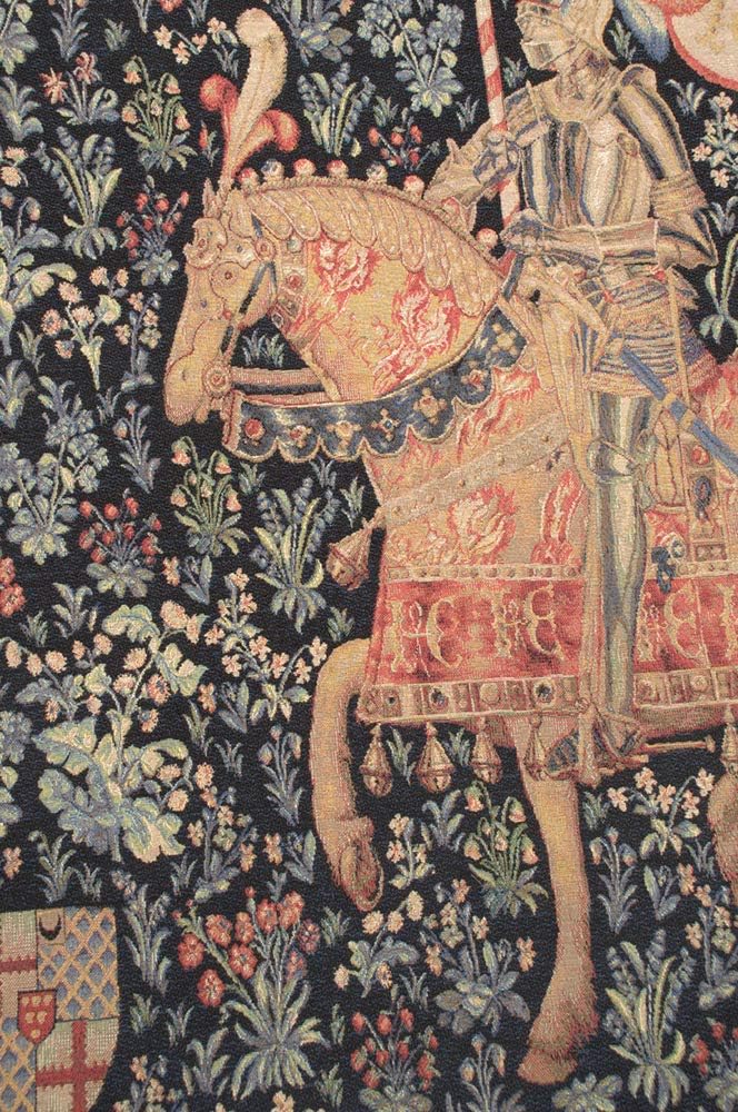 Charlotte Home Furnishings Inc. Le Chevalier I French Tapestry Wall Hanging, 58 X 58 Inch, Viscose Cotton And Polyester Blend Wall Art, Woven In France, Perfect For Home Decor And Wall Decor