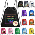 Custom Drawstring Backpack with Logo, 100 Pack Personalized Draw String Back Bag Drawstring Bags Bulk for Sports, Gym, Travel, Swimming, Beach