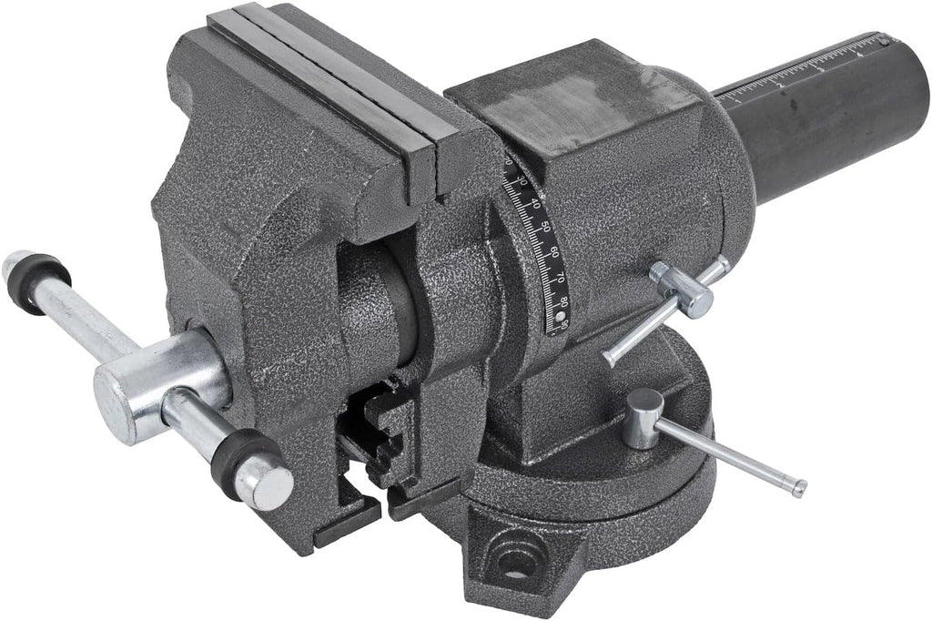 JEGS 805445 Multipurpose Bench Vise 5 in. Jaws 360 degree Dual Lockable Swivel Base