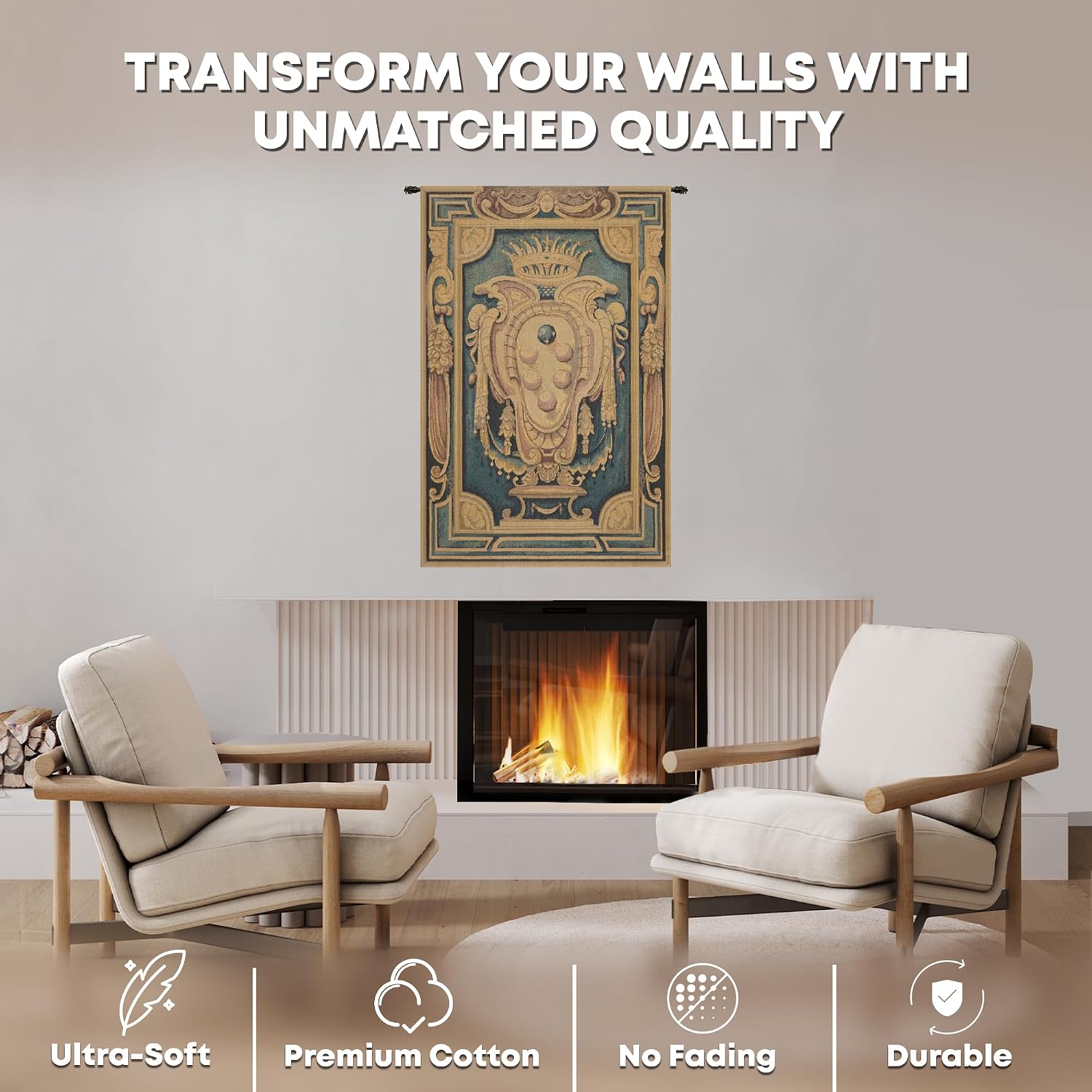 Charlotte Home Furnishings Inc. Ciniglia Crest Italian Tapestry Wall Hanging 25 X 18 Inch Viscose Cotton And Polyester Blend Wall Art Perfect For Home Decor And Wall Decor By Alberto Passini