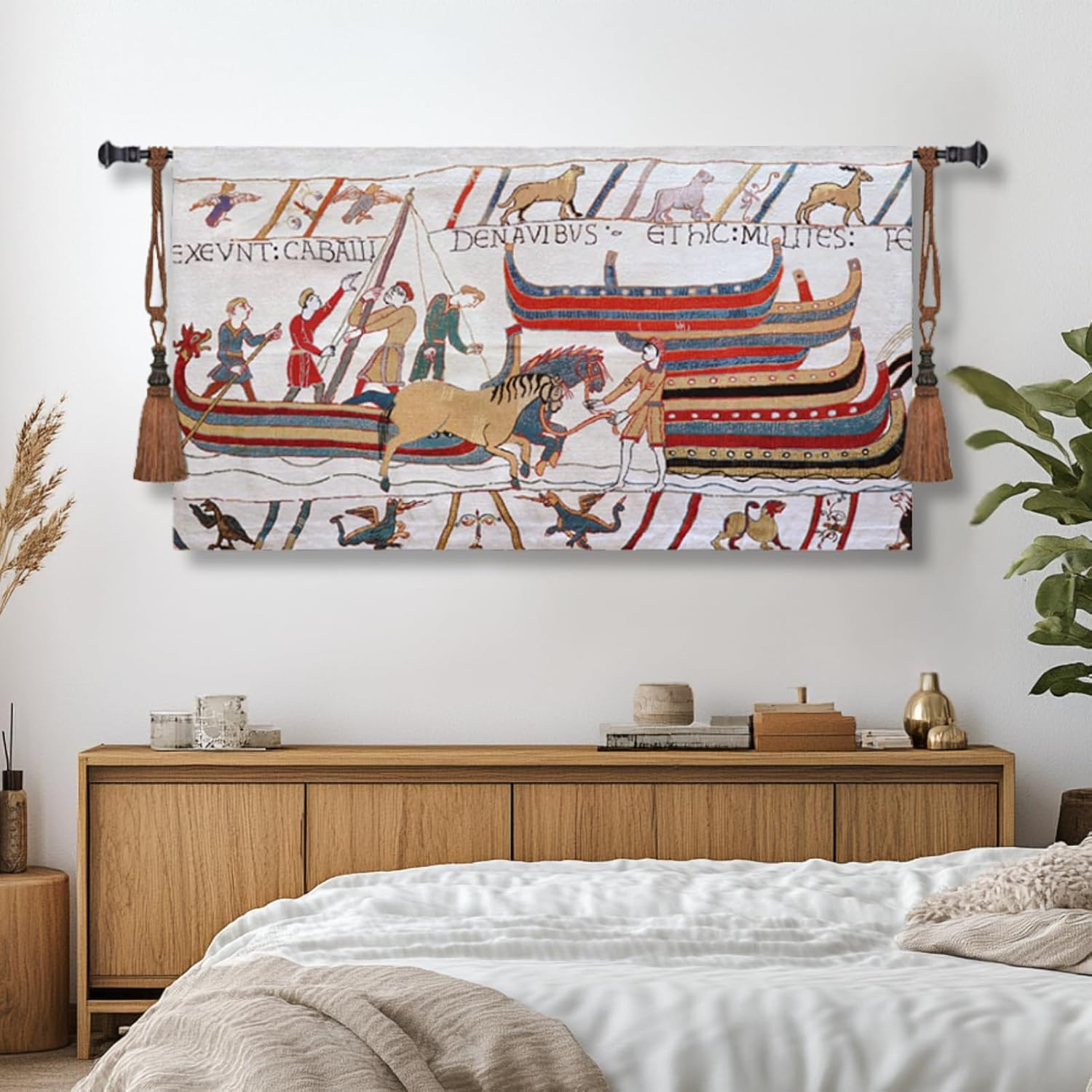 ORIMONY Bayeux Woven Tapestry Reproduction, Norman Conquest Vintage Medieval Tapestry Wall Hanging for Room Decor (03-30L x55W)