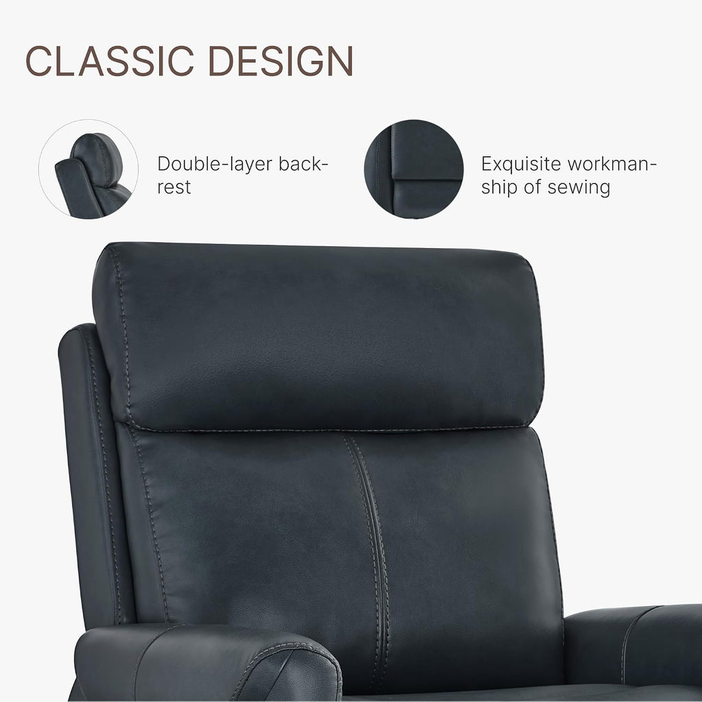 KISLOT Wall Hugger Recliner Chair for Adults, Faux Leather RV Recliner with USB Charging Ports Electric Power Reclining Sofa for Living Room Home Theater Seating Bedroom