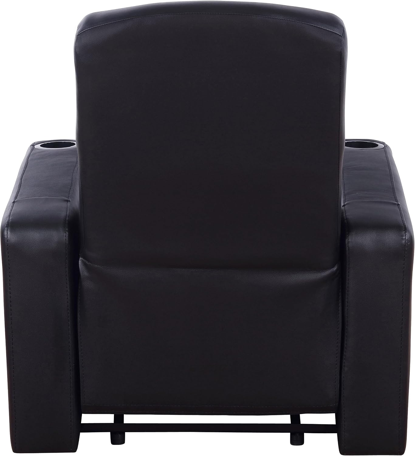 Coaster Home Furnishings - Cyrus - Wood - 7-Piece Upholstered Theater Seating with Cup Holders, Manual Recline and Hidden Storage - Living Room & Home Theater - Black - 600001-S5B