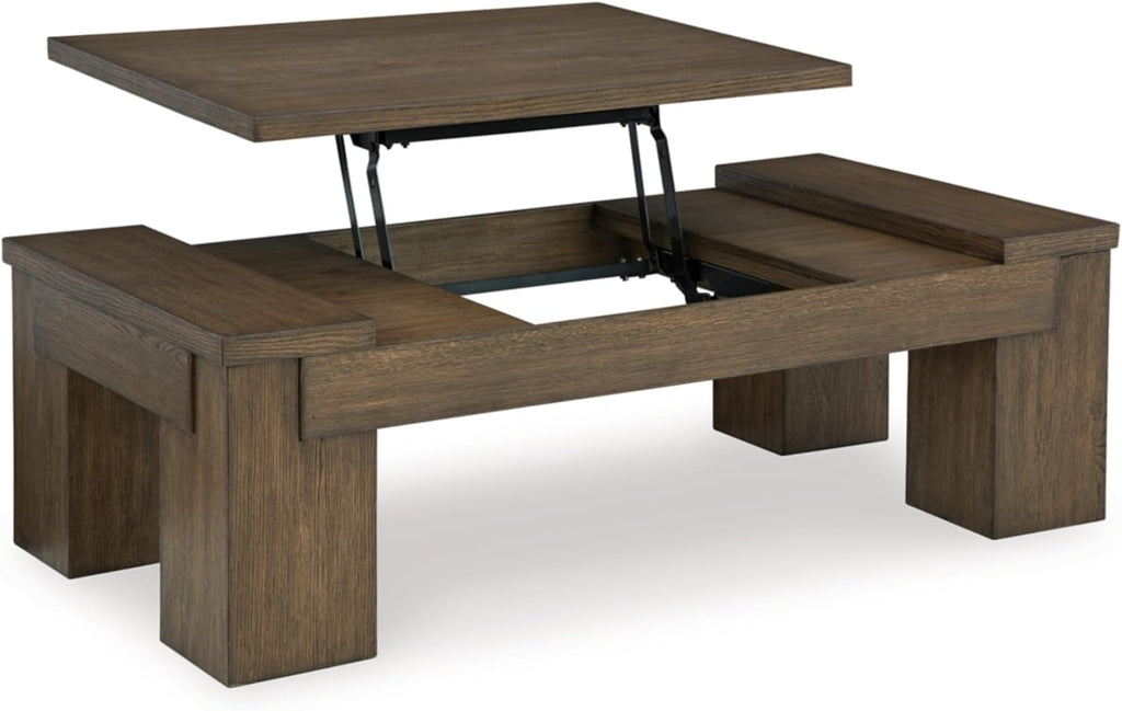 Signature Design by Ashley Rosswain Contemporary Lift-Top Coffee Table, Dark Brown