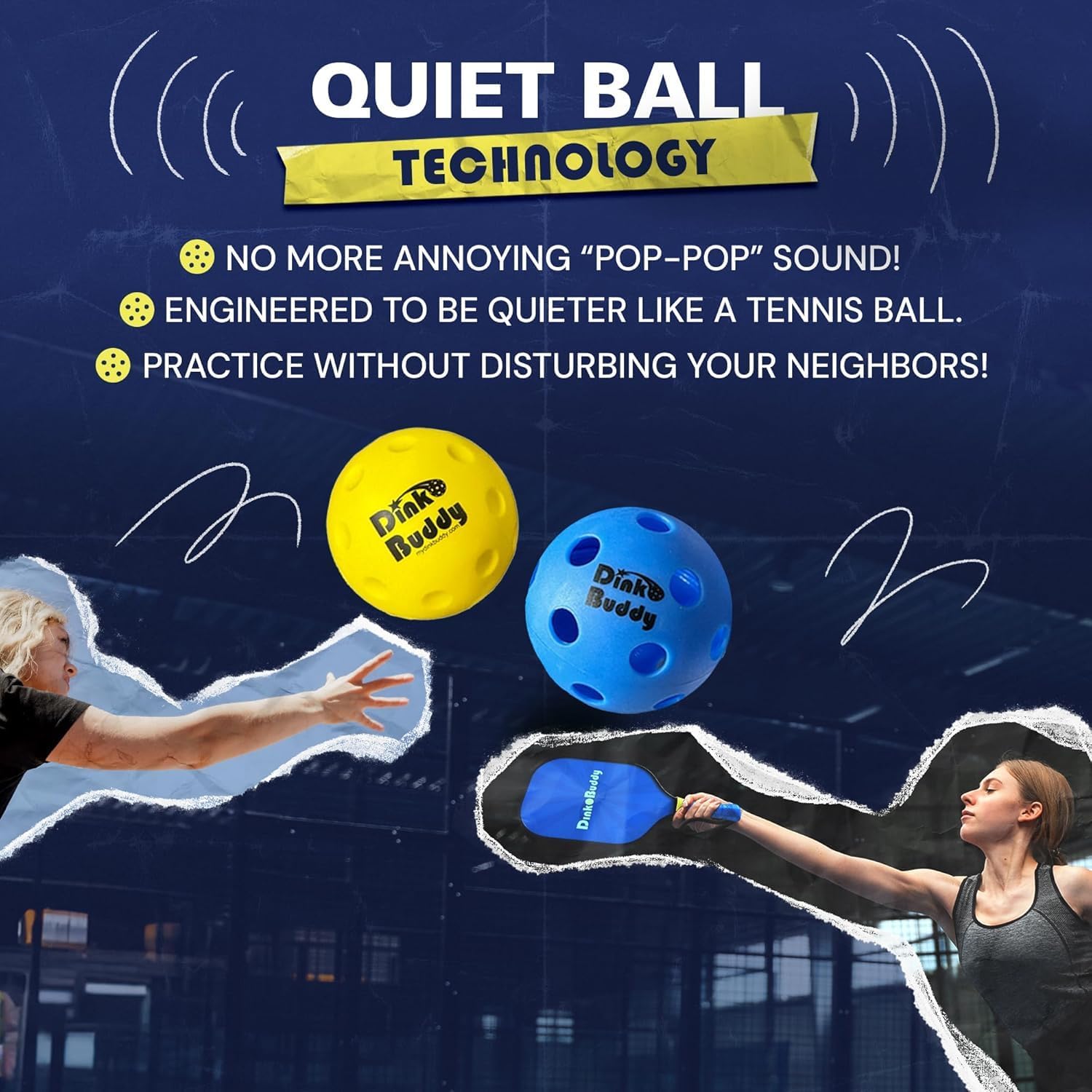 3-in-1 (with 1 Mini 6' Wide Pickleball Net) & 2-in-1 Pickleball Trainer Options, Sports Gifts with 4 Kelso Balls (2 Trainer + 2 Standard), 2 PickleDojo Paddles, & 1 Drawstring Backpack