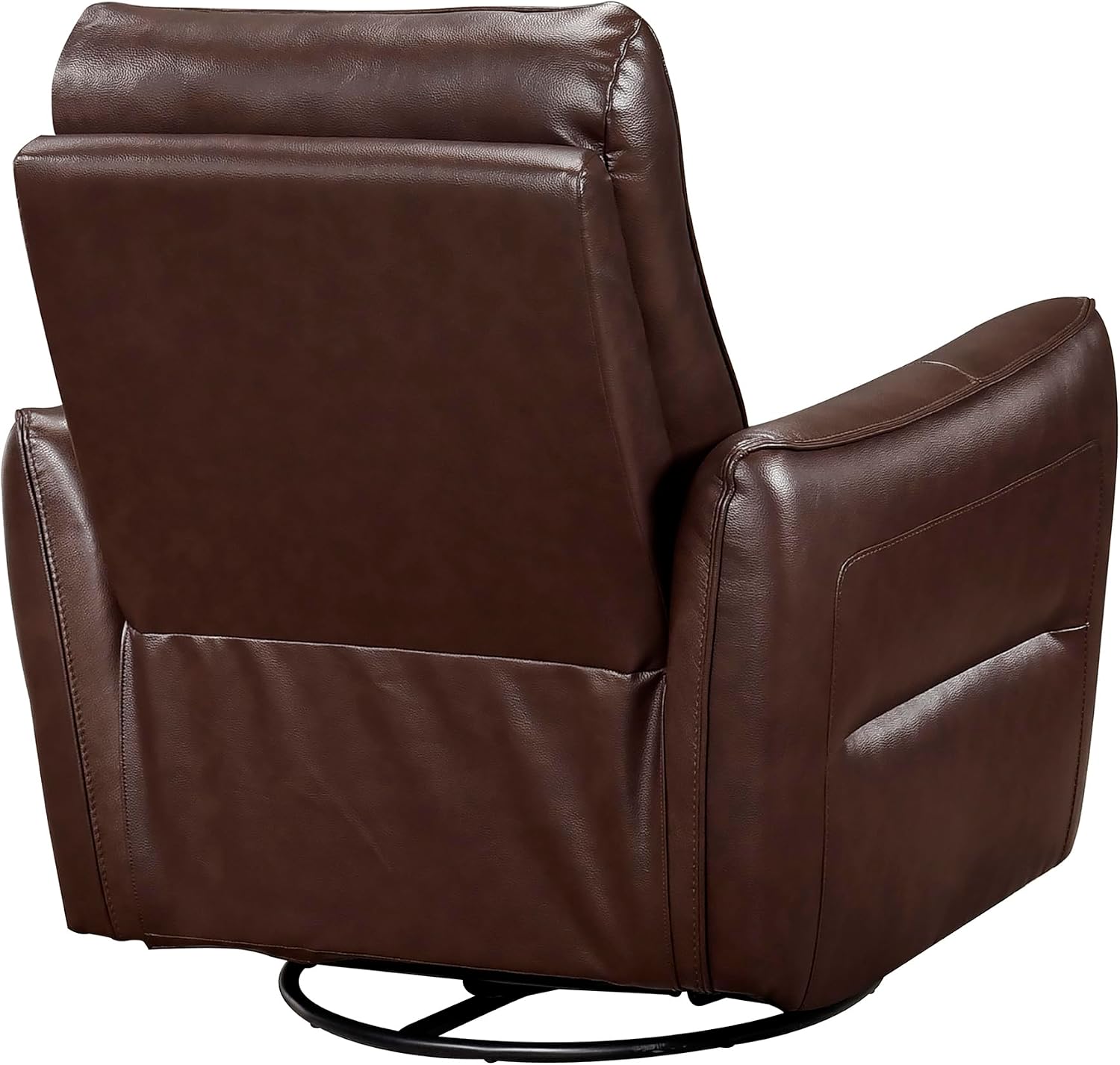 Lexicon Swivel Glider Reclining Chair, Top Grain Leather Match Manual Recliner, Comfy Nursery Glider Recliner, Swivel Reclining Chair for Living Room/Office/Bedroom/Apartment, Brown