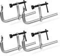 4-Pack 12-Inch Heavy-Duty F-Clamps for Welding, Woodworking & Metalworking–3450 Lbs Load Capacity, 4-3/4 Inch Throat Depth, All-Steel Construction