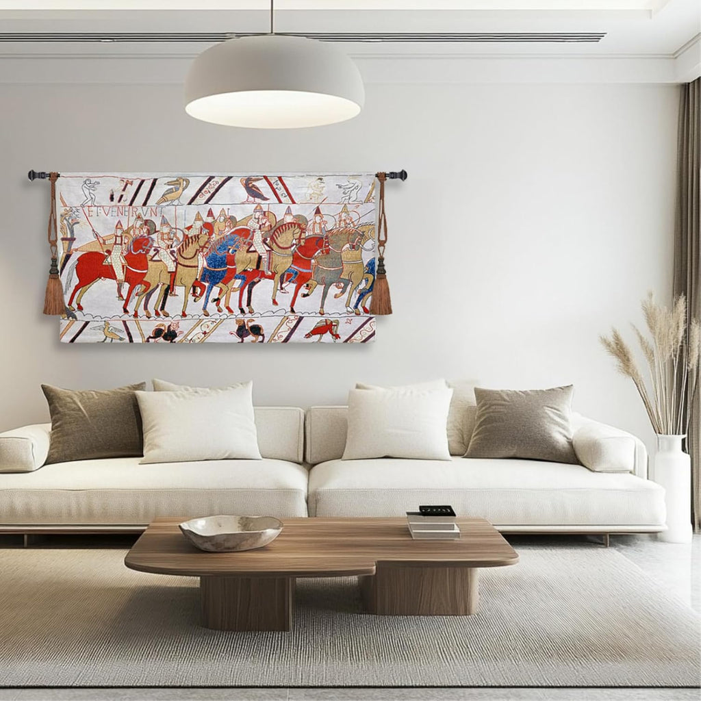 ORIMONY Bayeux Woven Tapestry Reproduction, Norman Conquest Vintage Medieval Tapestry Wall Hanging for Room Decor (02-30L x55W)