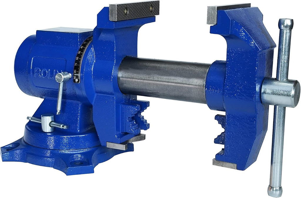Rolin Vise 5 Inch Multi-Function Vises With Anvil Blue Bench Vise Heavy Duty Tools 360 Degree Swivel Base