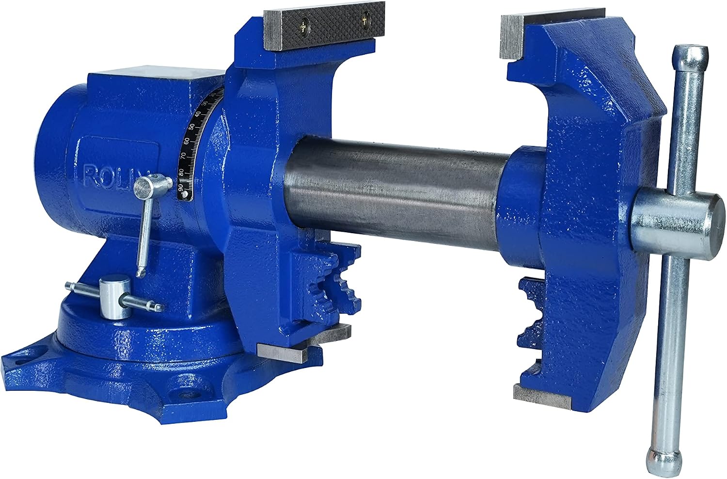 Rolin Vise 5 Inch Multi-Function Vises With Anvil Blue Bench Vise Heavy Duty Tools 360 Degree Swivel Base