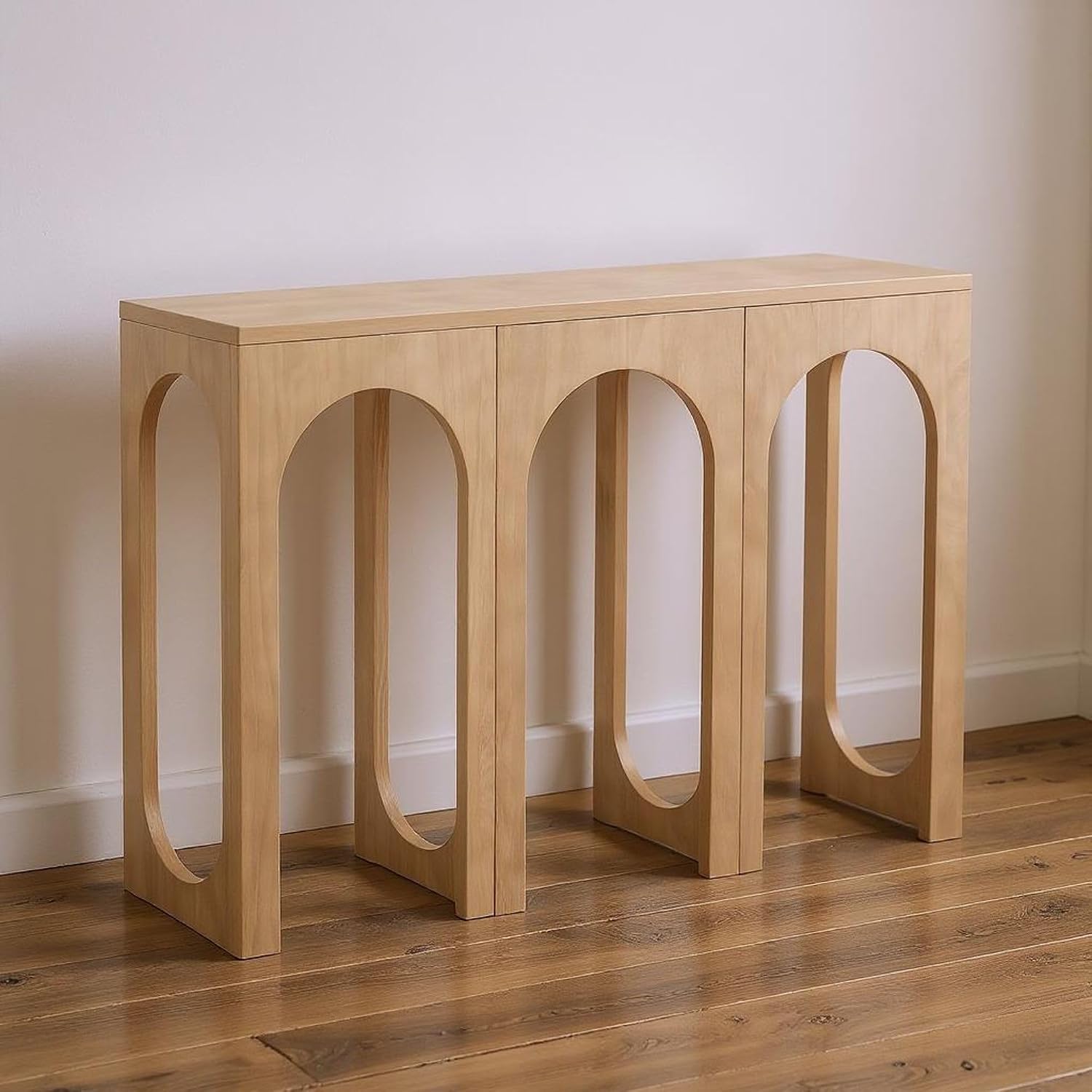 Eclectic 47 Inch Console Table for Living Room, Entry Way, Behind The Couch, Blonde