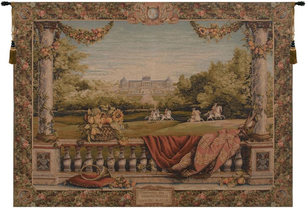 C Charlotte Home Furnishings Inc Terrasse Au Chateau I French Tapestry Wall Hanging 43 X 58 Inch Viscose Cotton And Polyester Blend Wall Art Perfect For Home Decor And Wall Decor
