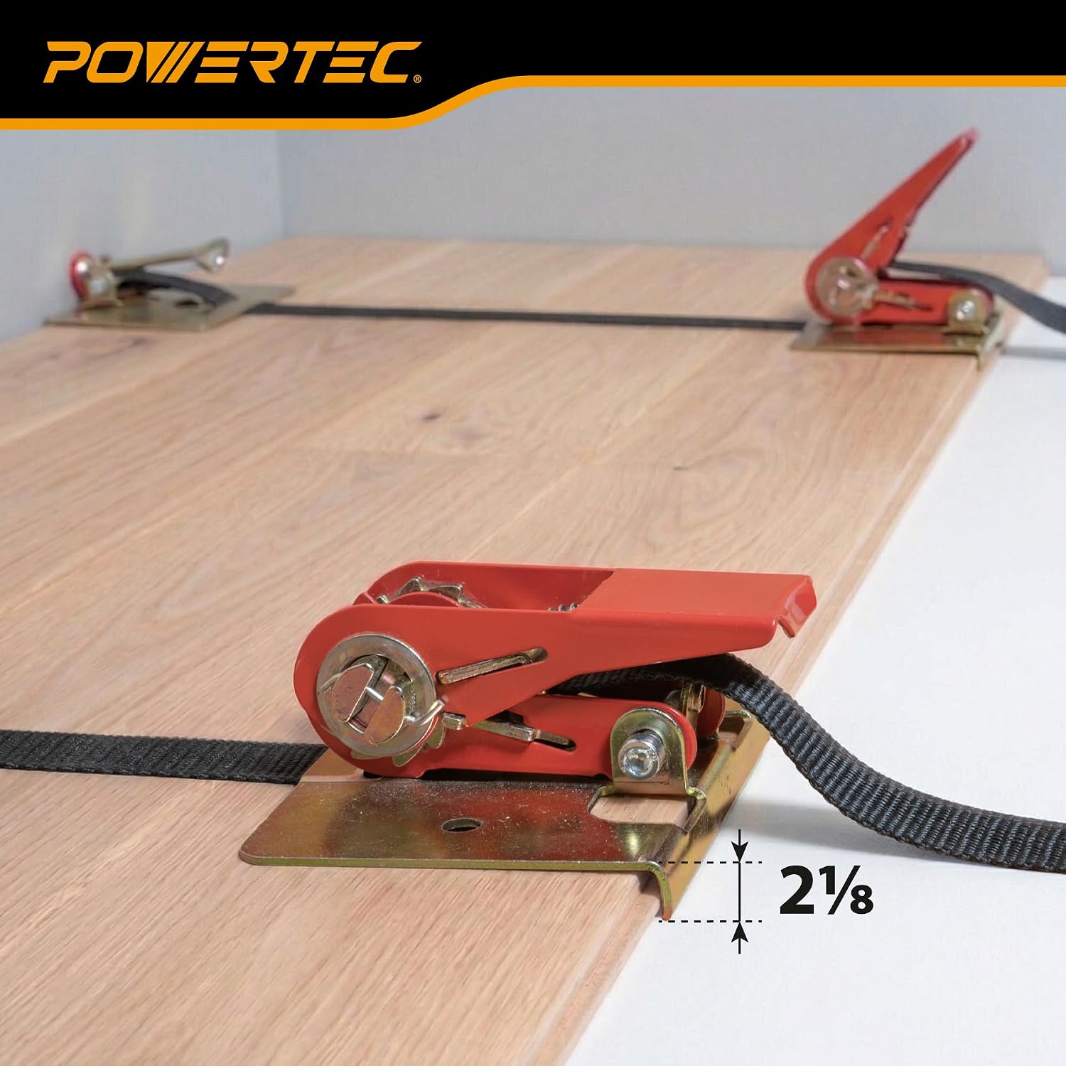 POWERTEC 71102 Wood Flooring Strap Clamp w/ 13 Foot Nylon Strap (Pack of 6)