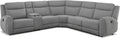 Furniture of America Cayvric Modern Reclining Sofa with Storage Console and Cup Holders, Sectional Recliner, L Shaped Couch for Living Room, Home Theater, Playroom, Grey