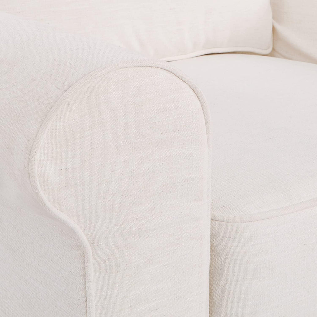 OSP Home Furnishings Ashton Rolled Arm Chair with Slipcover, White