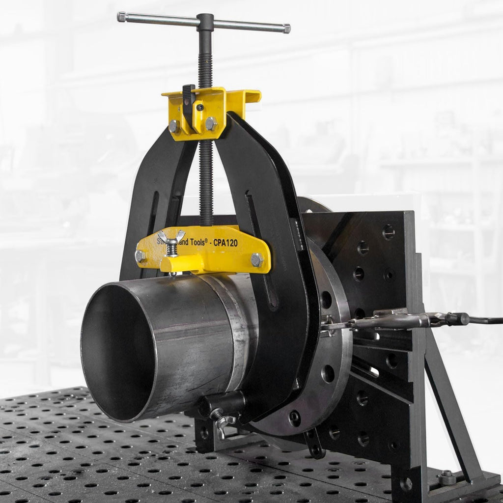 Strong Hand Tools, Pipe Alignment Clamp, Pipe Diameter Capacity: 4.5' - 12', Fit-Up Clamp, Quick Acting Screws, Stainless Steel Contact Adjustment Screws, CPA120