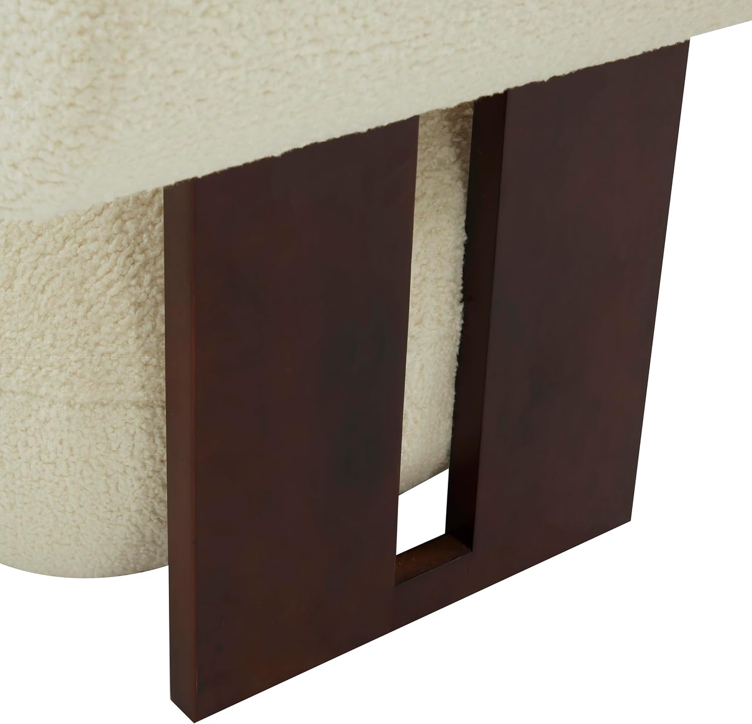 SAFAVIEH Couture Collection Kamaria Modern Ivory/Dark Brown Faux Shearling Accent Chair