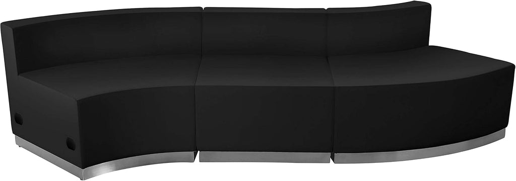 Flash Furniture HERCULES Alon Series Black LeatherSoft Reception Configuration, 3 Pieces