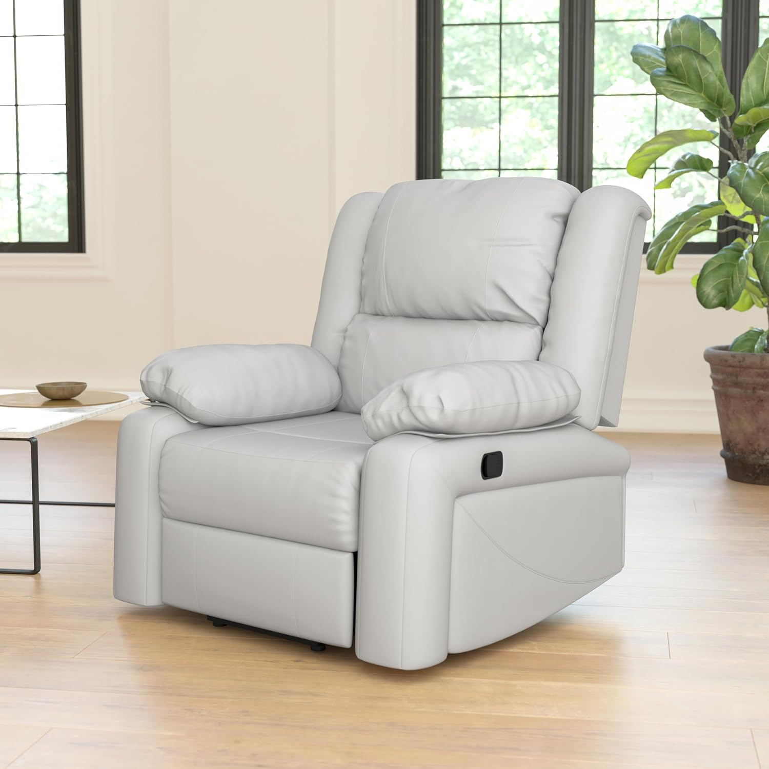 Flash Furniture Harmony Series Cream LeatherSoft Recliner
