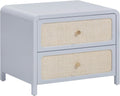Tov Furniture Patty Pastel Blue Rattan 2 Drawer Nightstand