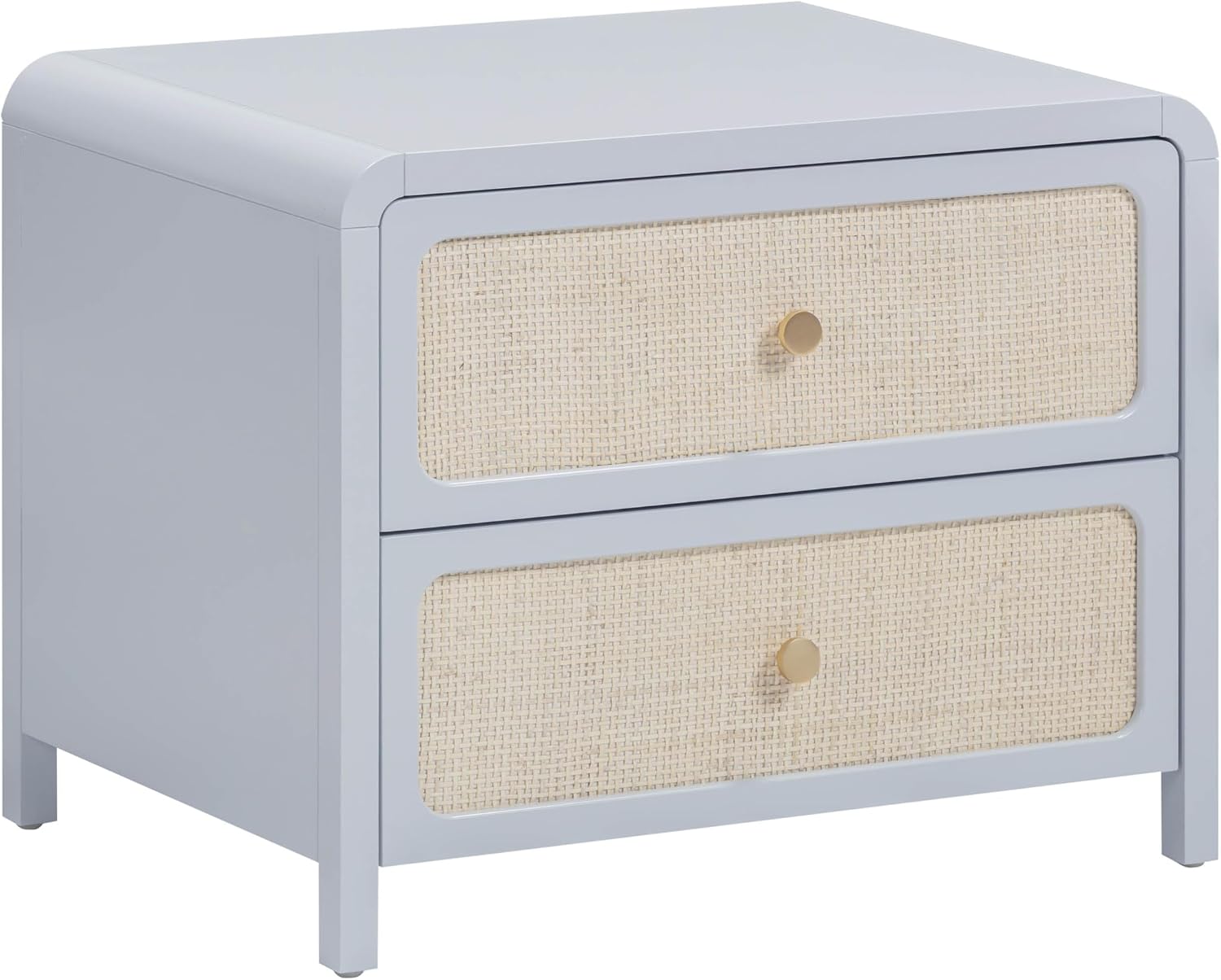 Tov Furniture Patty Pastel Blue Rattan 2 Drawer Nightstand