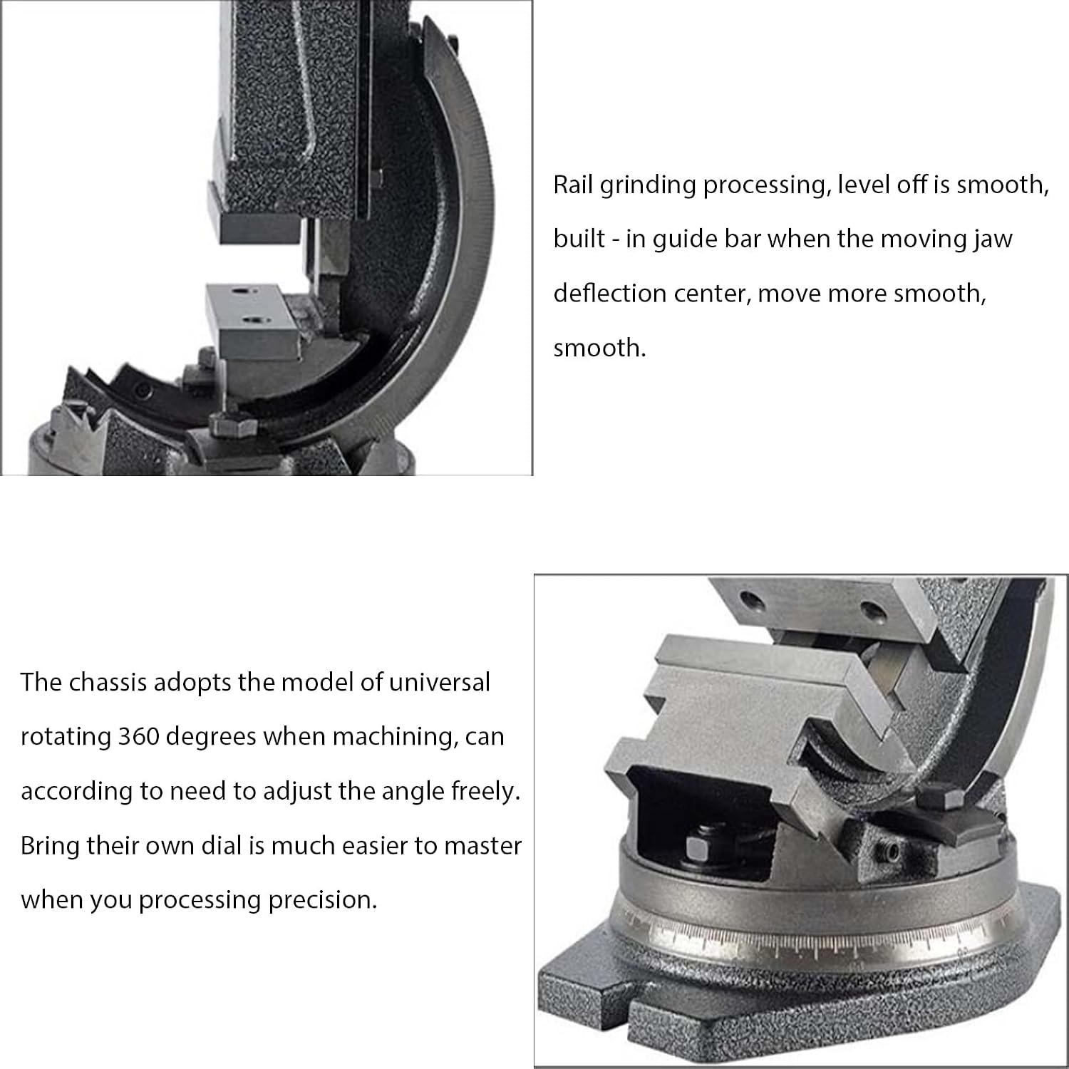 5 Inch Milling Machine Vise with Base, Bench Vise Tilting and Swiveling Milling Vise Precision Clamping milling machine vise for Mills/Grinders/NC Machines