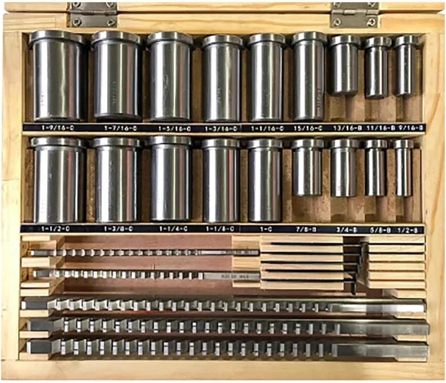 Keyway Cutting Tool 30pcs Keyway Broach Set 5pcs Broaches 1/2''-1-1/2'' 18pcs Bushings And 7pcs Shims HSS Tool For CNC Machine for CNC Cutting Machine Too