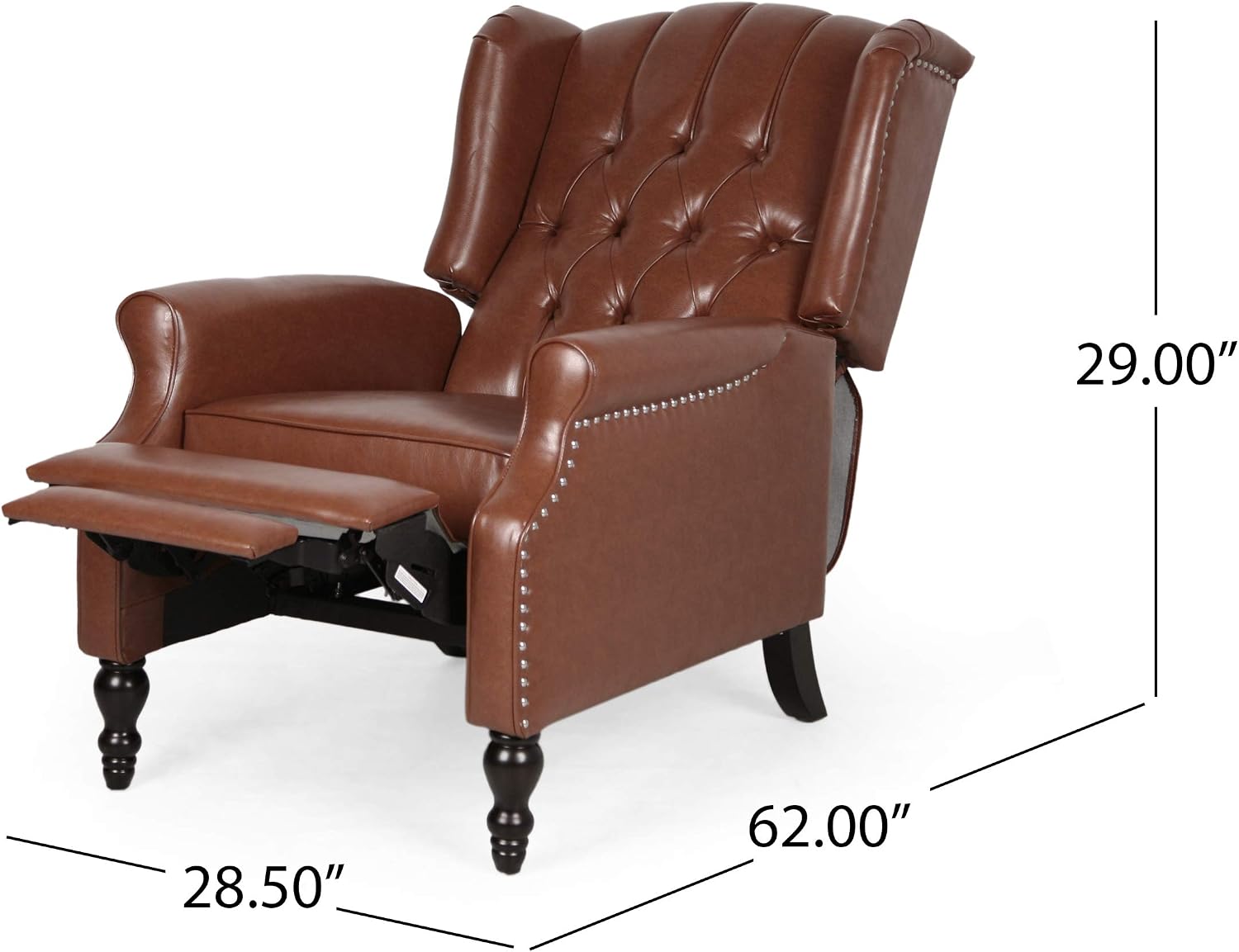 Christopher Knight Home Elaine Contemporary Tufted Recliners (Set of 2), Cognac Brown + Dark Brown