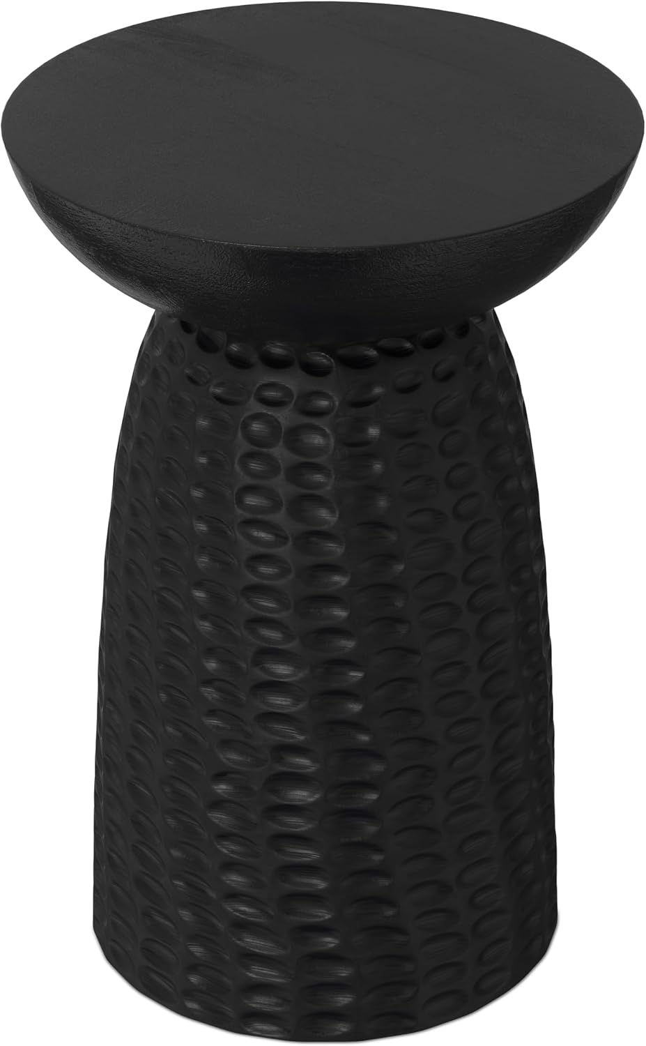 SIMPLIHOME Boyd End Table - 16 inch Wide Solid Mango Wood Round Accent Table in Black, Handcrafted Contemporary Nightstand or Lamp Stand for Living Room, Bedroom, or Family Room, Assembled