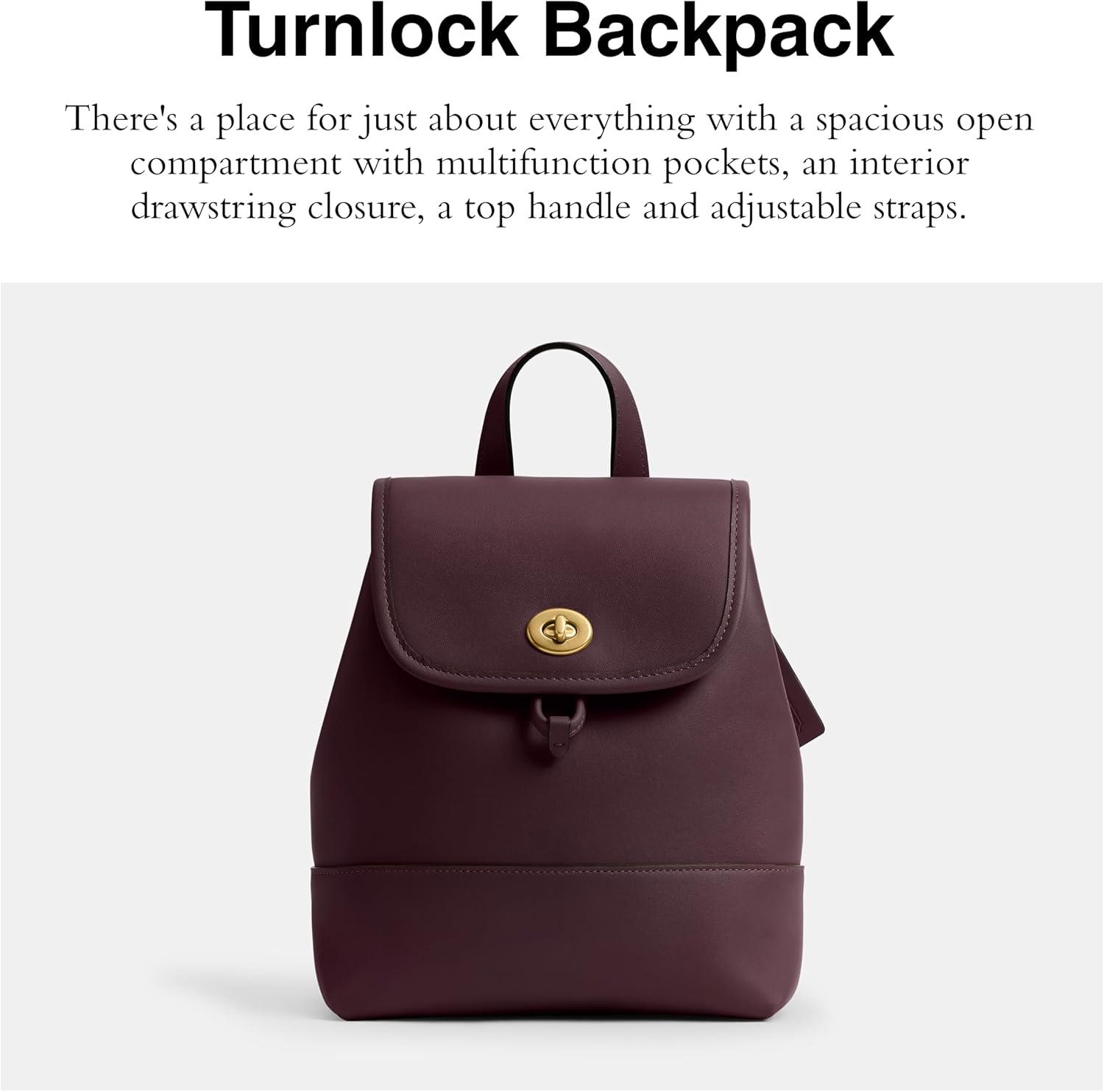 Coach Women's Turnlock Backpack Black Currant One Size