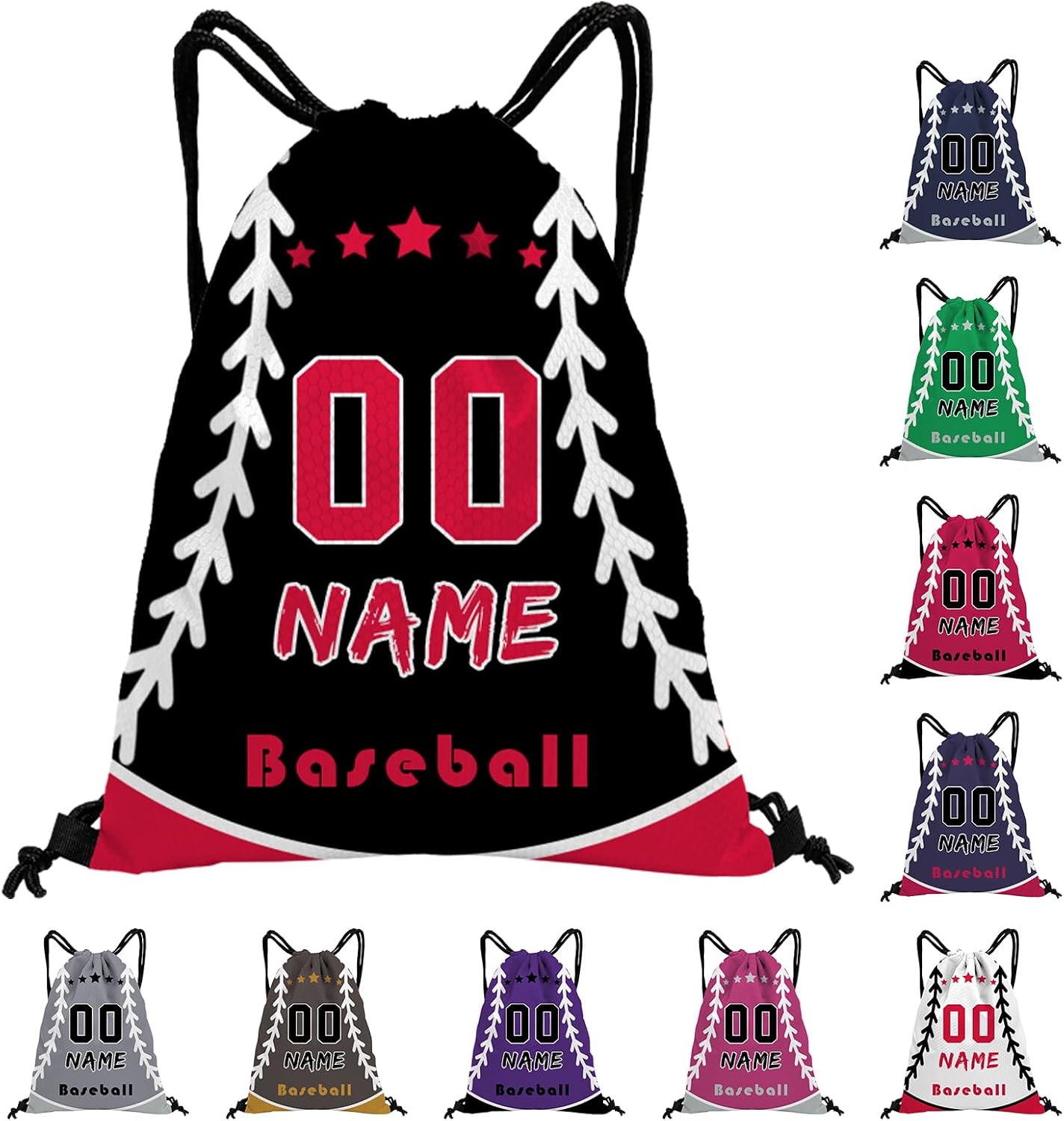 Custom Drawstring Backpack Personalized Football Bulk Beach Draw String Bags with Name Number for Small Business Swim Sport Camping Vacation Travel Gym Men Women-20 PCS