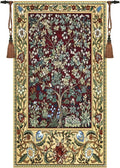 Aubelin Tapestry Long Ruby William Morris Tree of Life Fine Art Tapestry Wall Hanging Size 63'x35'