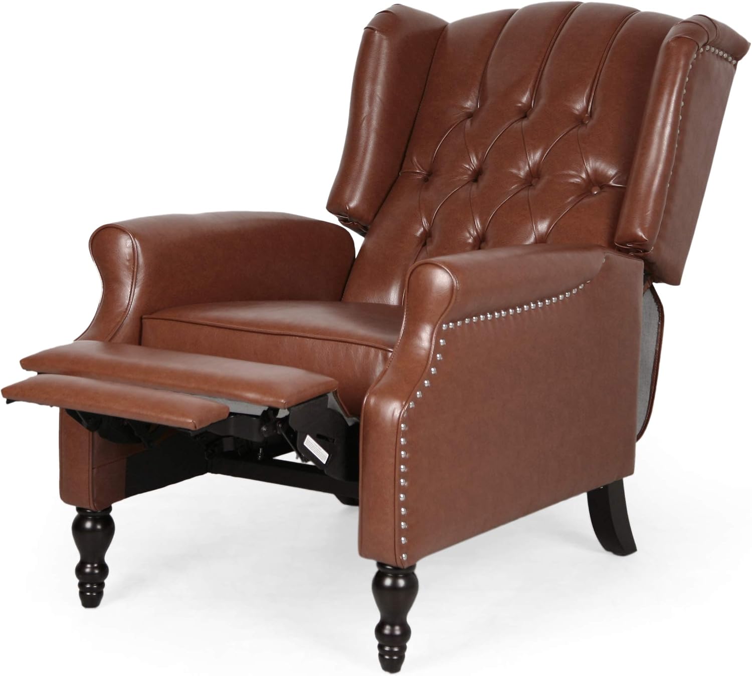 Christopher Knight Home Elaine Contemporary Tufted Recliners (Set of 2), Cognac Brown + Dark Brown
