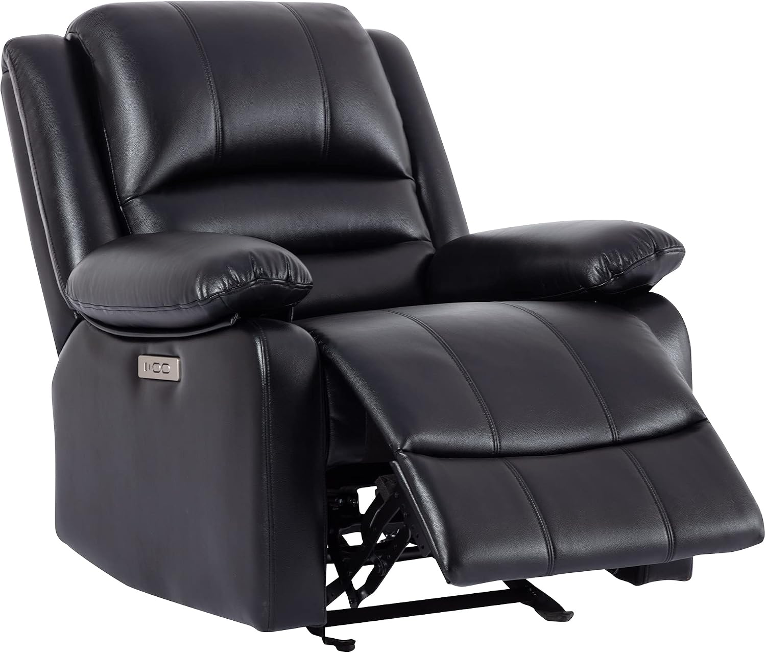 Watson & Whitely Power Recliner Chair for Adults, Faux Leather Electric Reclining Chair for Living Room, Upholstered Recliner with USB Port, Black