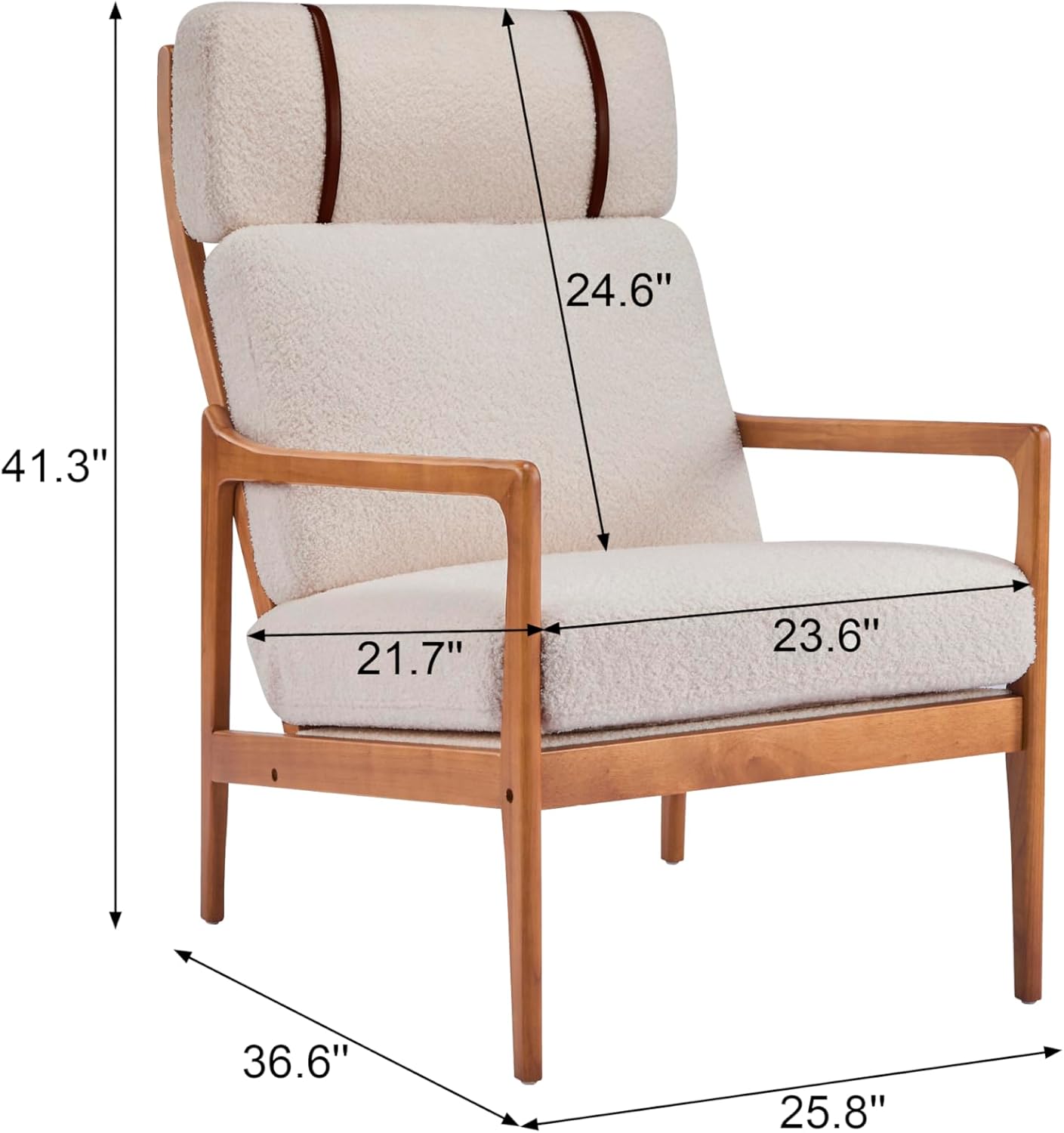 Christopher Knight Home Nadine Upholstered Accent Chair, Wooden Club Chair, Cushions Support Armchair, Comfy Lounge, Single Reading Sofa, Solid Wood Frame Armchair for Living Room Home, Light Gray