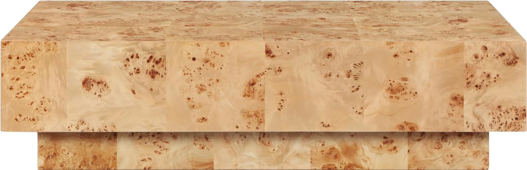 Meridian Furniture 99015Burl-CT Otto Collection Mid-Century Modern Coffee Table with Ash Burl Wood Veneer, Natural Burl Finish, 52' W x 29' D x 14' H, Natural