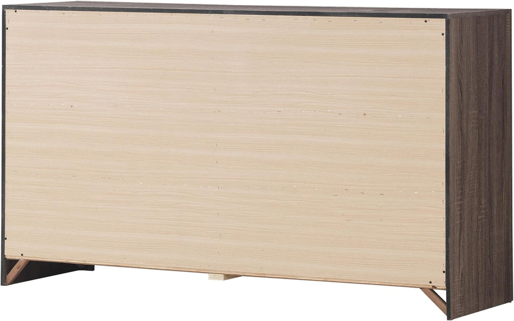 Coaster Home Furnishings Brantford Farmhouse 59-inch 6-Drawer Bedroom Dresser Clothing Storage Cabinet Wide Chest of Drawers Organizer Unit Barrel Oak 207043