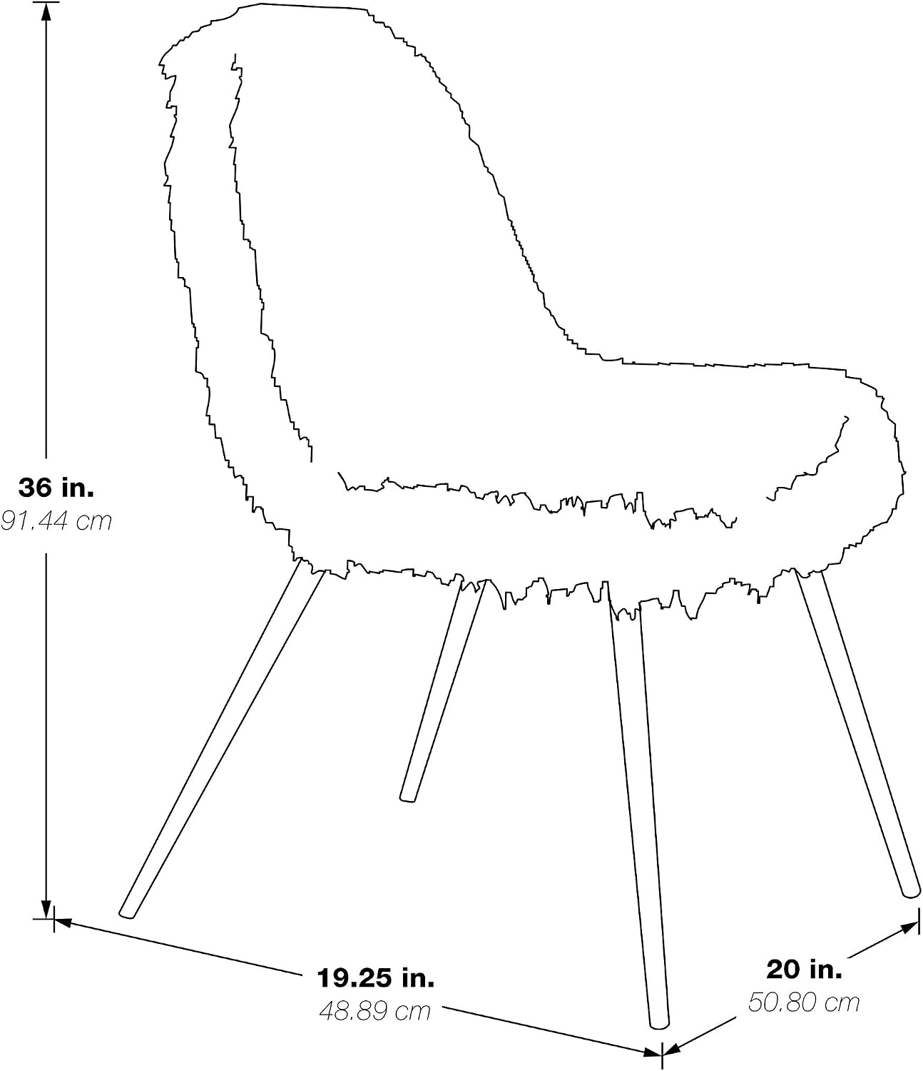 OSP Home Furnishings Julia Chic Accent Chair, White Faux Fur and Gold Legs