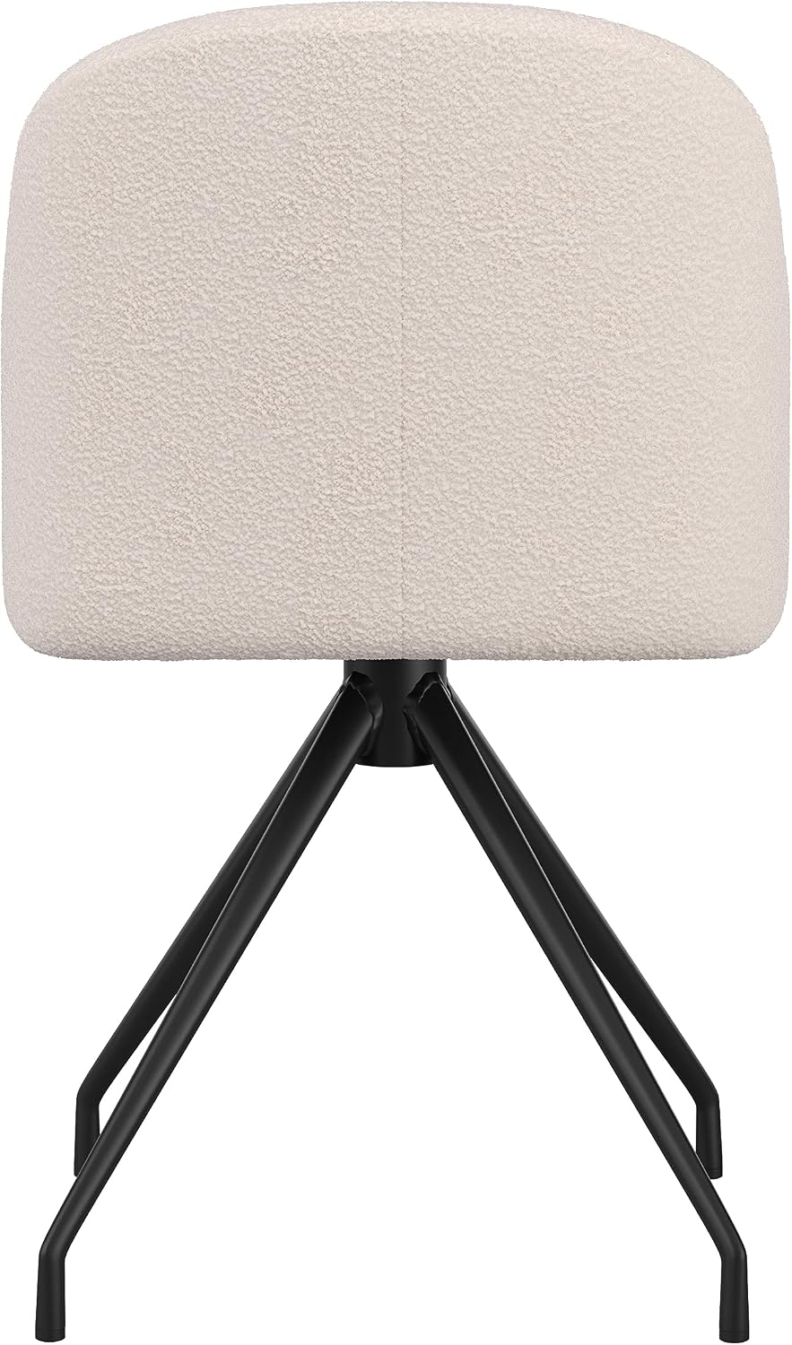 Martha Stewart Sora Stationary Swivel Task Chair with Sloped Arms for Home Office in White Boucle with Oil Rubbed Bronze Frame