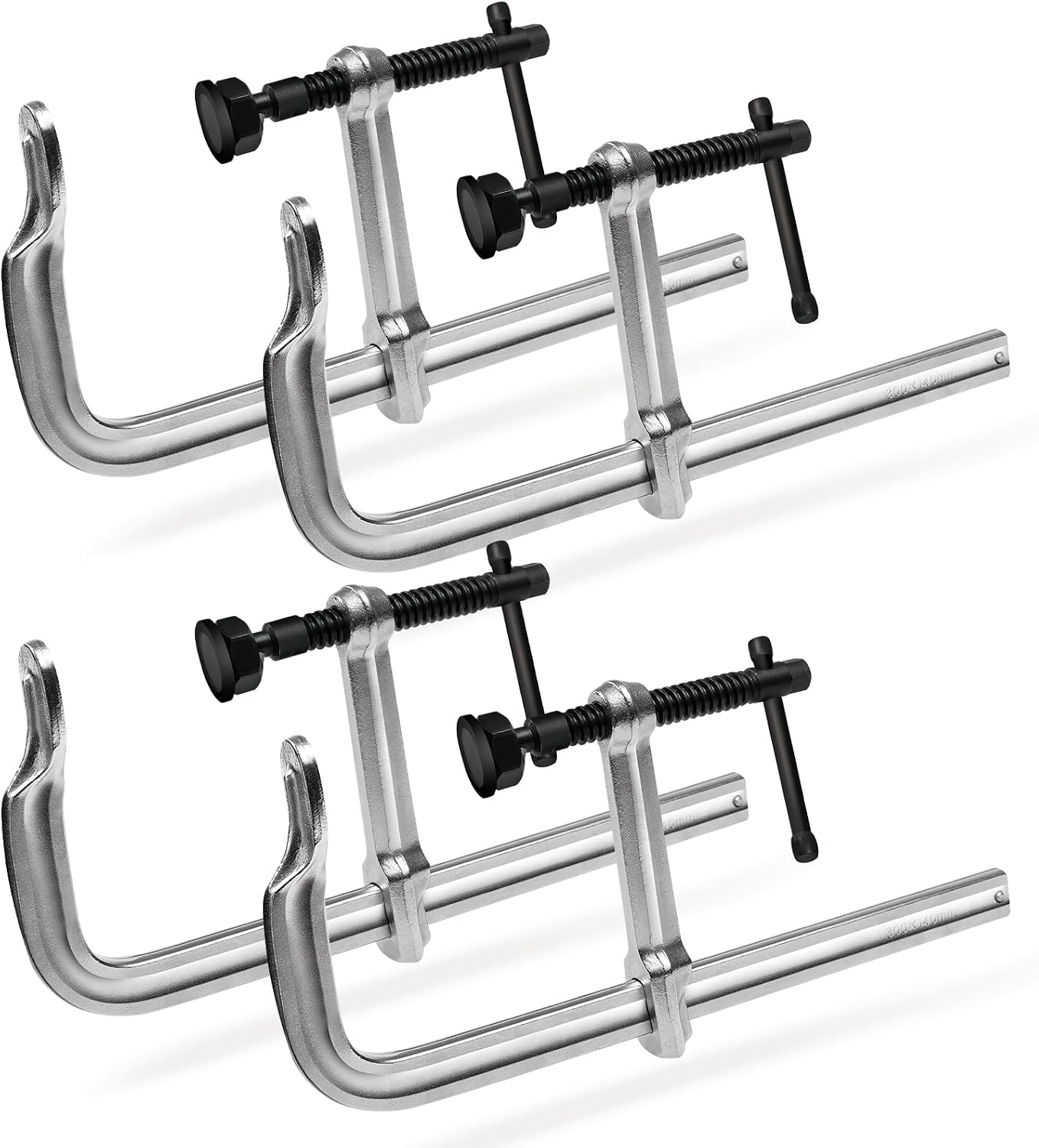 4-Pack 12-Inch Heavy-Duty F-Clamps for Welding, Woodworking & Metalworking–3450 Lbs Load Capacity,5-1/2 Inch Throat Depth, All-Steel Construction