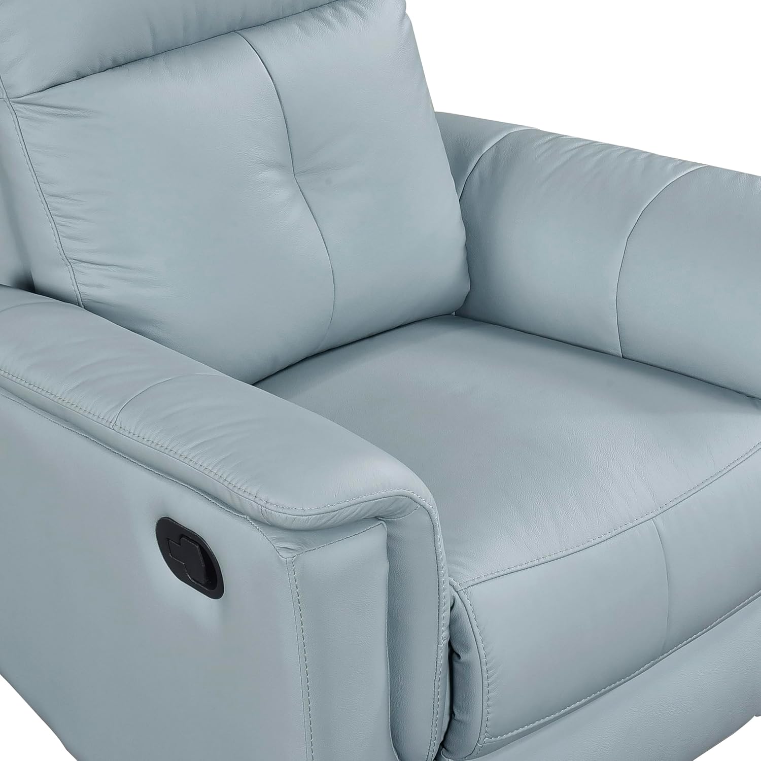 Lexicon Swivel Glider Recliner Chair, Comfy Nursery Glider, Top Grain Leather Match Recliner, Manual Reclining Chair for Living Room/Office/Apartment, Blue