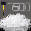 Tile Leveling System 1/8' Spacers Tile Leveler Clips 7500 Pcs and 16 oz Rubber Mallet Hammer .Tile Tools Set for Professional Ceramic and Stone Installation