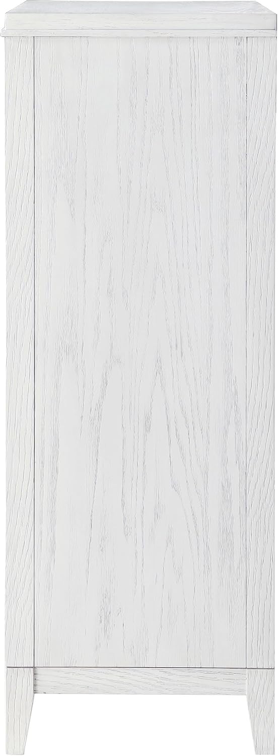 Coaster Home Furnishings - Marielle - Wood - 5-Drawer Chest with Antique Brass-Toned Bar Pulls and Tapered Legs - Transitional - Bedroom - Distressed White - 224845
