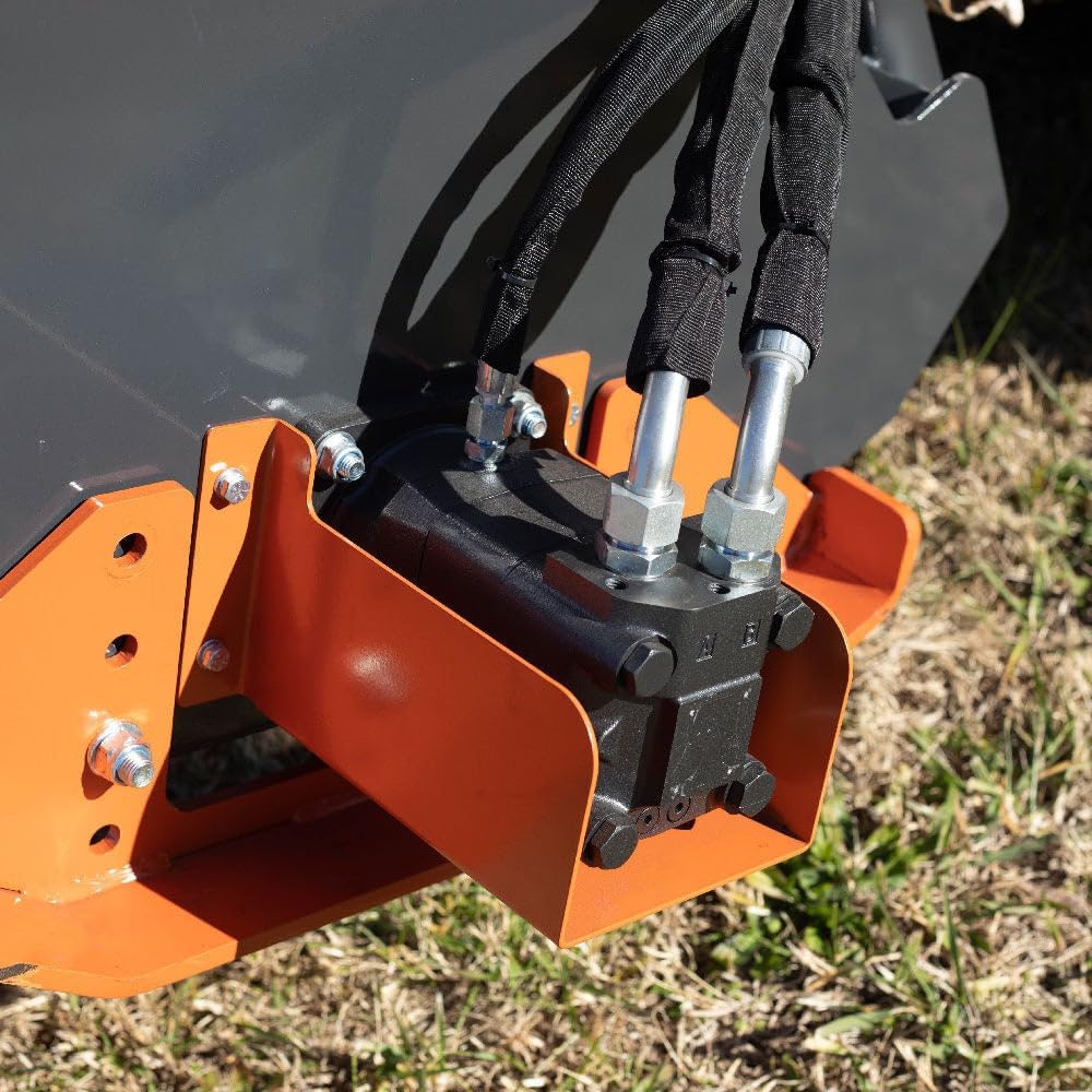 Titan Attachments Heavy-Duty Rotary Tiller Attachment, Universal Skid Steer Quick Tach, Bi-Directional Tiller for Landscaping (Tiller Width: 6')