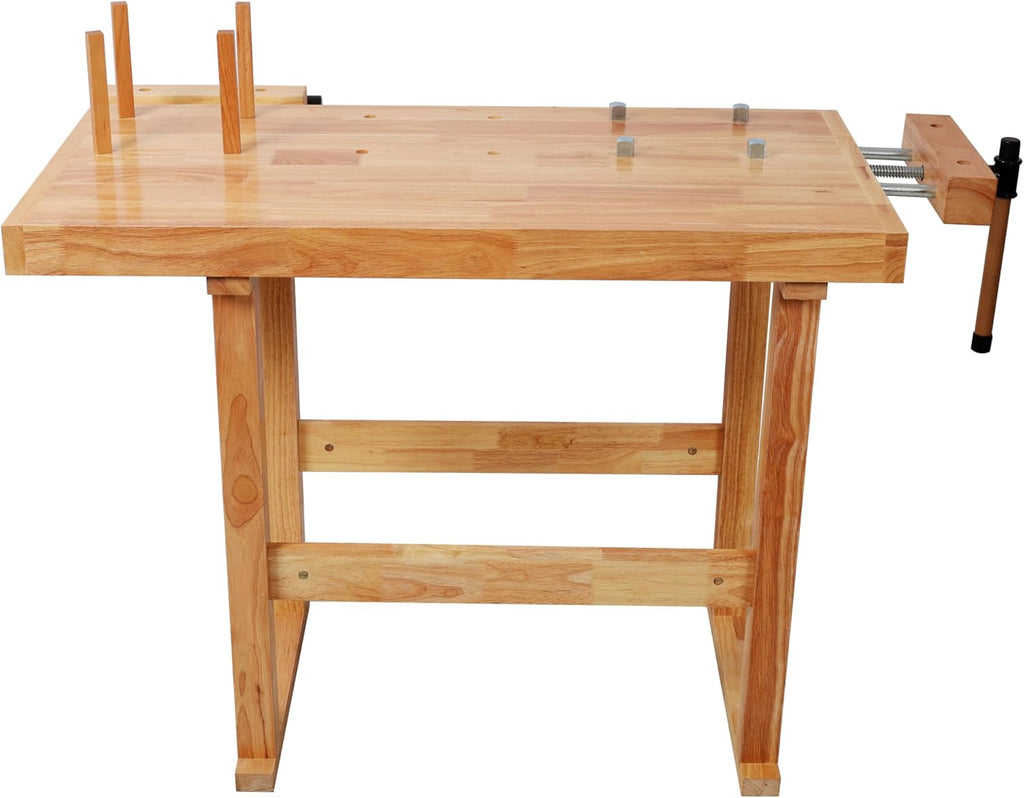 Montary 40' Wood Workbench, Heavy Duty Woodworking Bench with Adjustable Handle, 330Lbs Load Capacity Woodworking Table Work Bench for Garage, Workshop, Home Storage