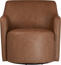 HomePop 360° Barrel Back Swivel Chair - Cognac Faux Leather